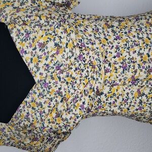 Vintage Lew Magram Women Milkmaid Floral Maxi Dress Size M Cottagecore Fairy Y2K